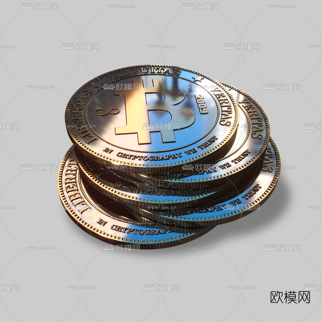 欧式硬币免费3d模型