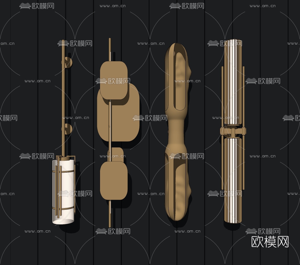现代壁灯su模型
