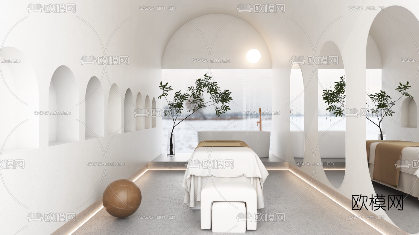 侘寂美容会所su模型下载（渲染图1）