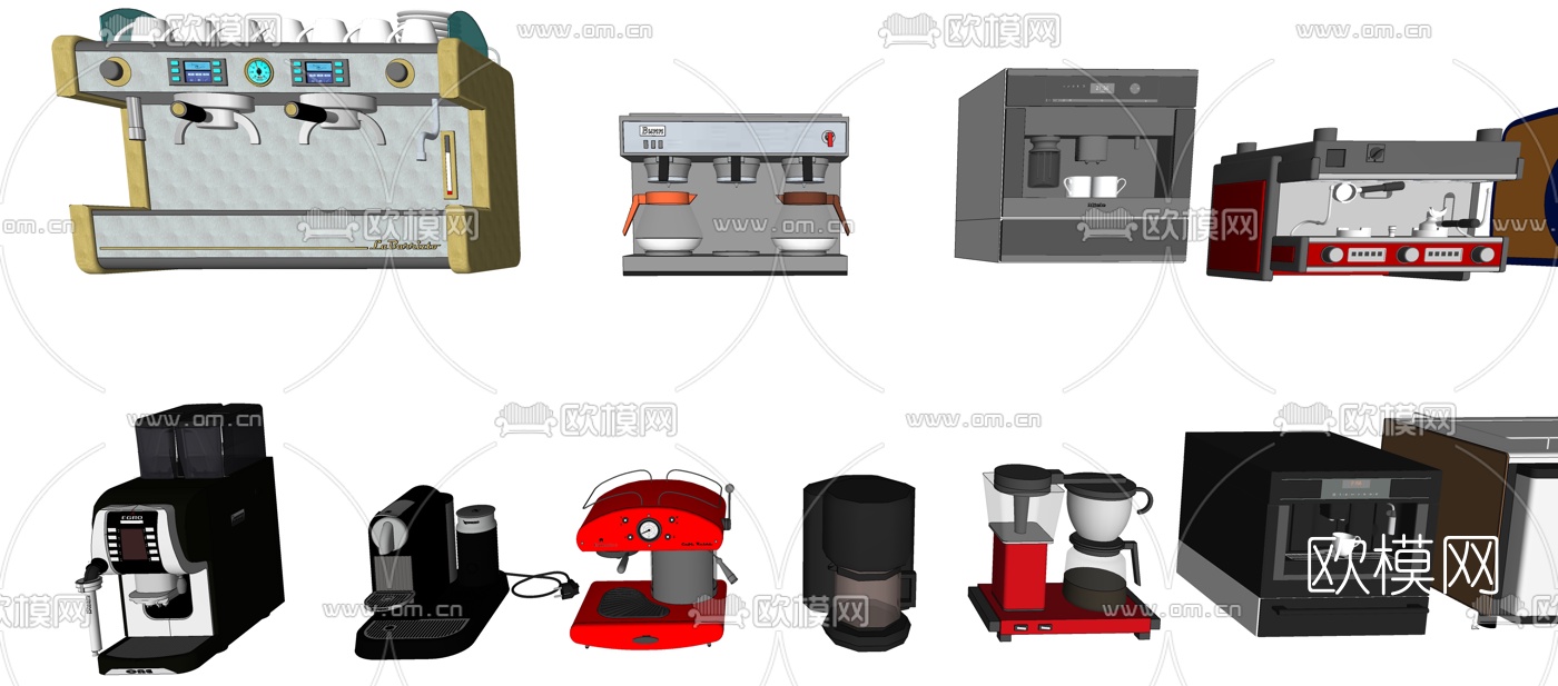 现代咖啡机自助饮料机su模型下载（渲染图2）