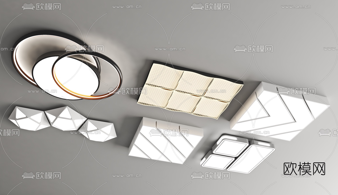 现代时尚吸顶灯3d模型