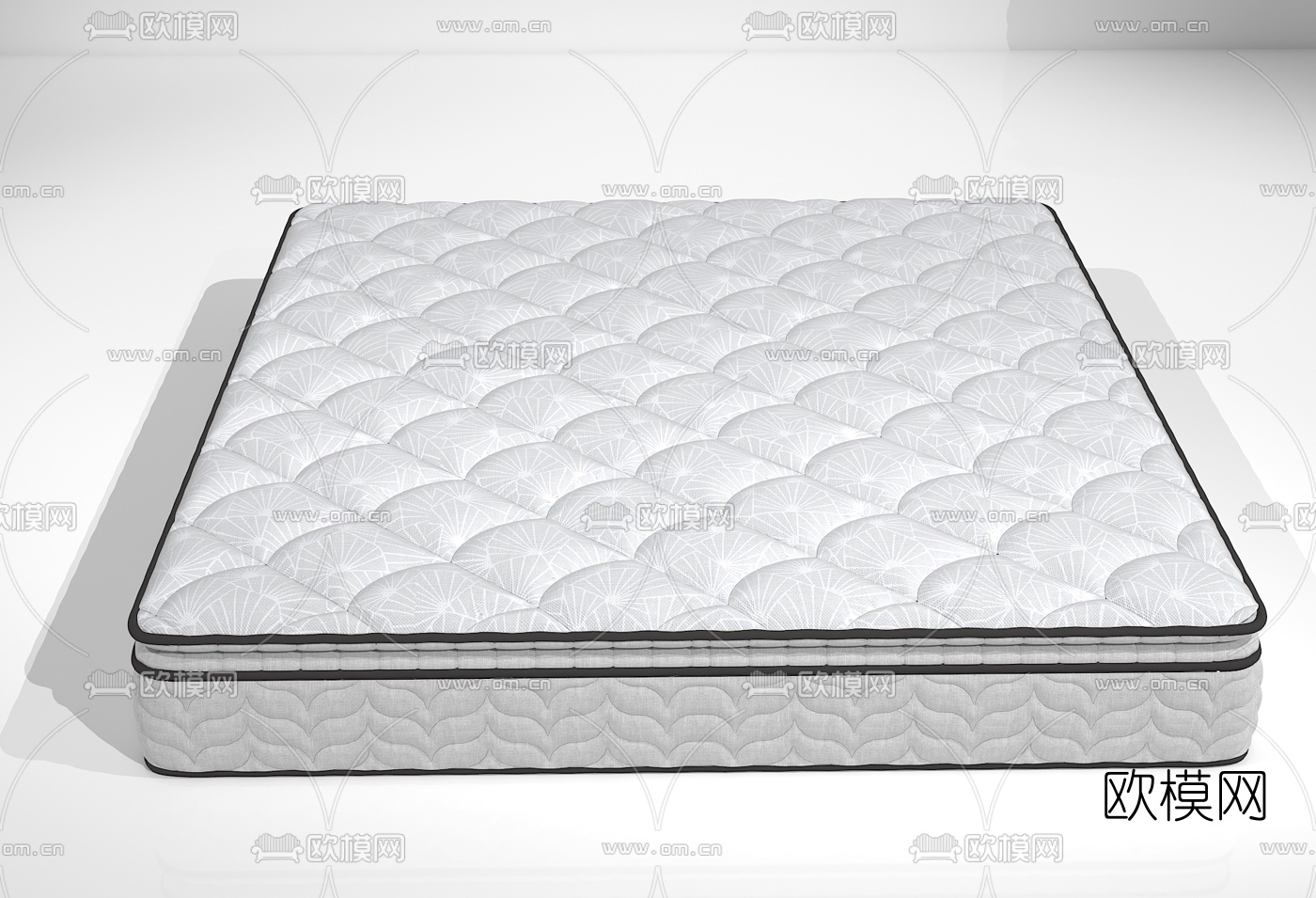 现代布艺床垫3d模型下载（渲染图1）