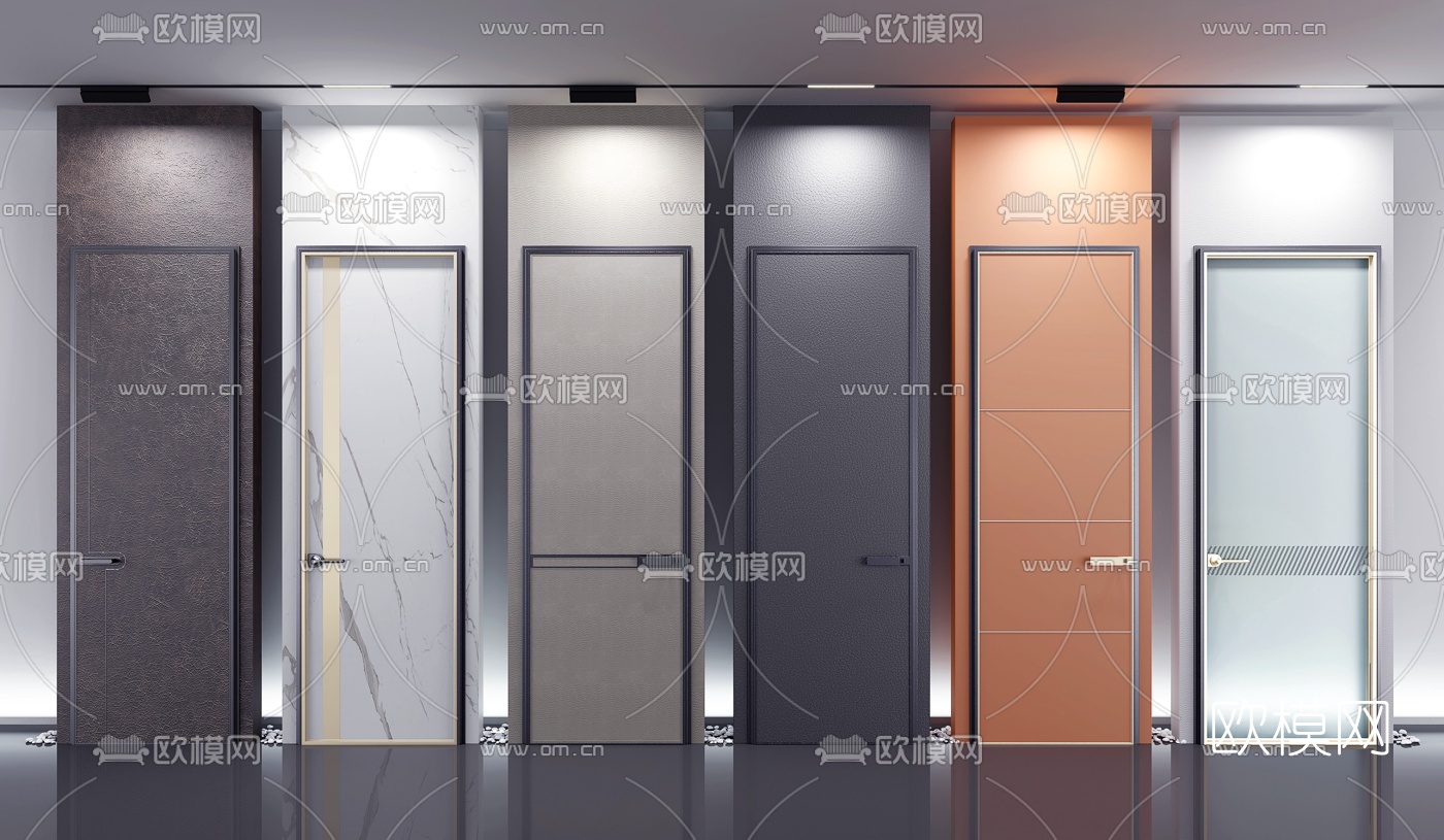 现代房门单开门3d模型