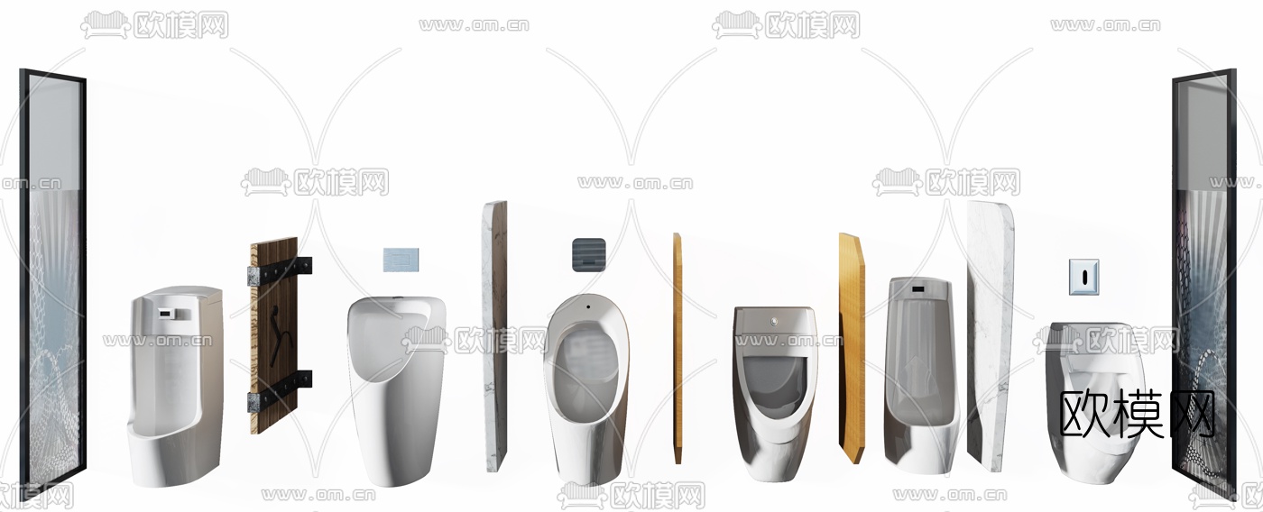 现代小便斗尿兜3d模型下载