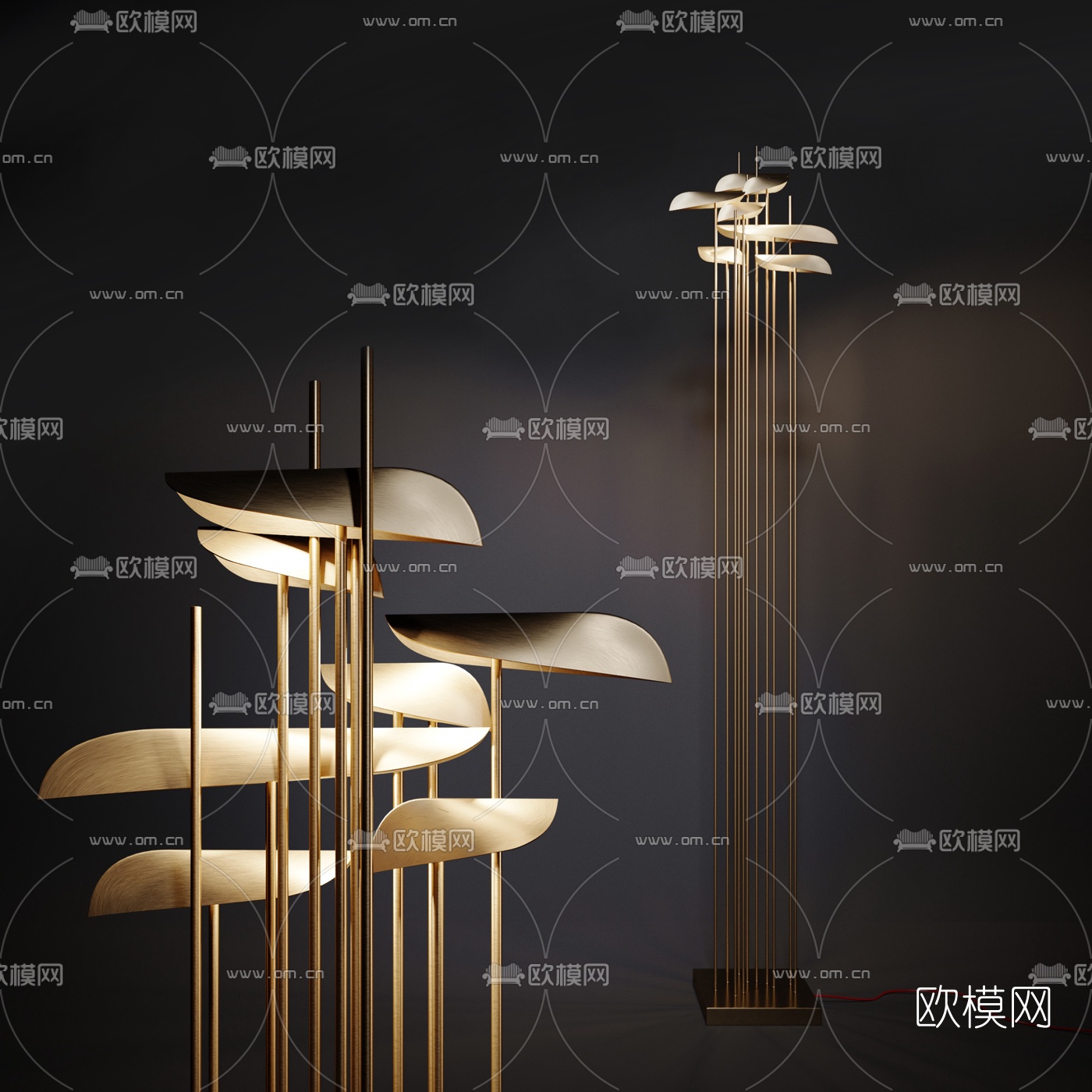 后现代金属落地灯3d模型