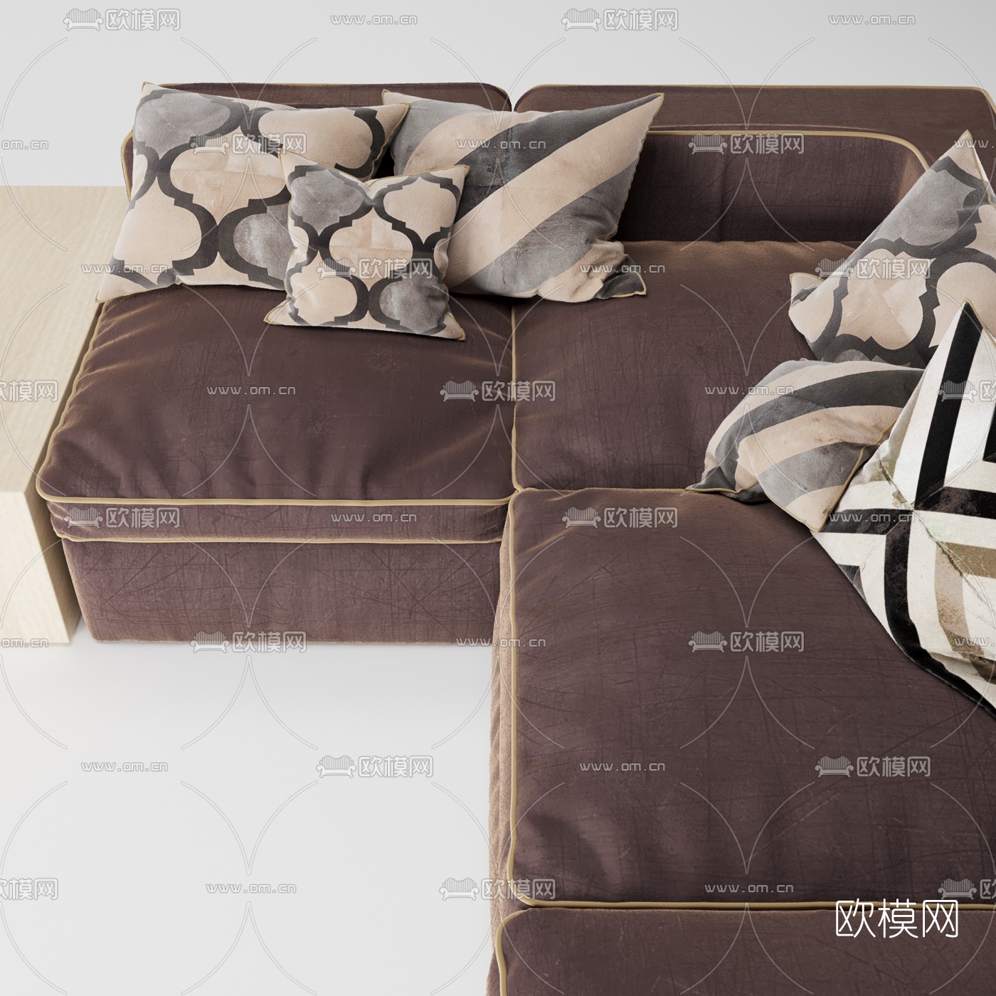 现代布艺转角沙发3d模型下载（渲染图5）
