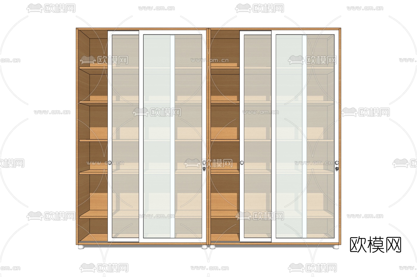 现代实木装饰柜免费su模型下载