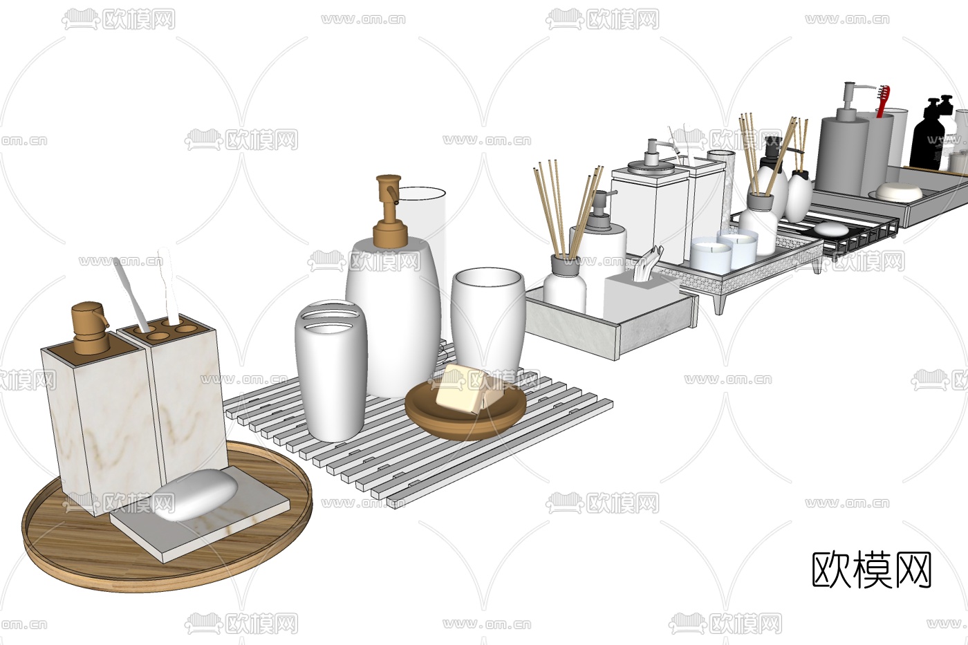 现代洗发水沐浴露免费su模型下载