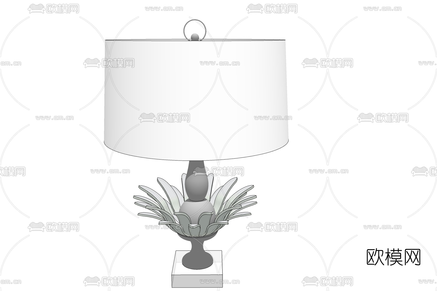 现代金属吊灯免费su模型下载