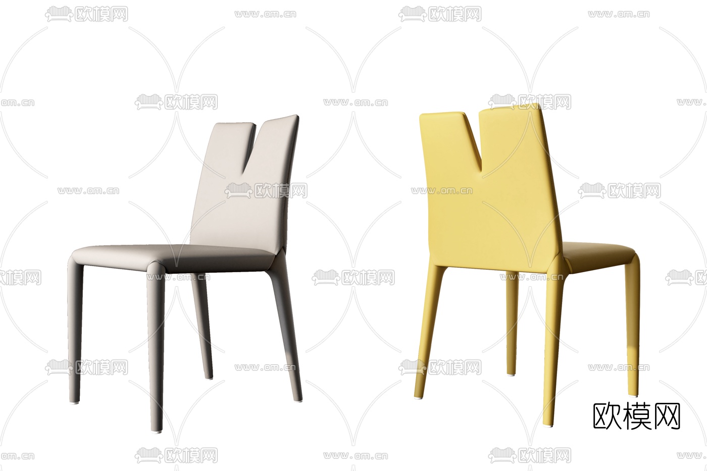 B&B Italia 现代皮革单椅3d模型下载（渲染图3）