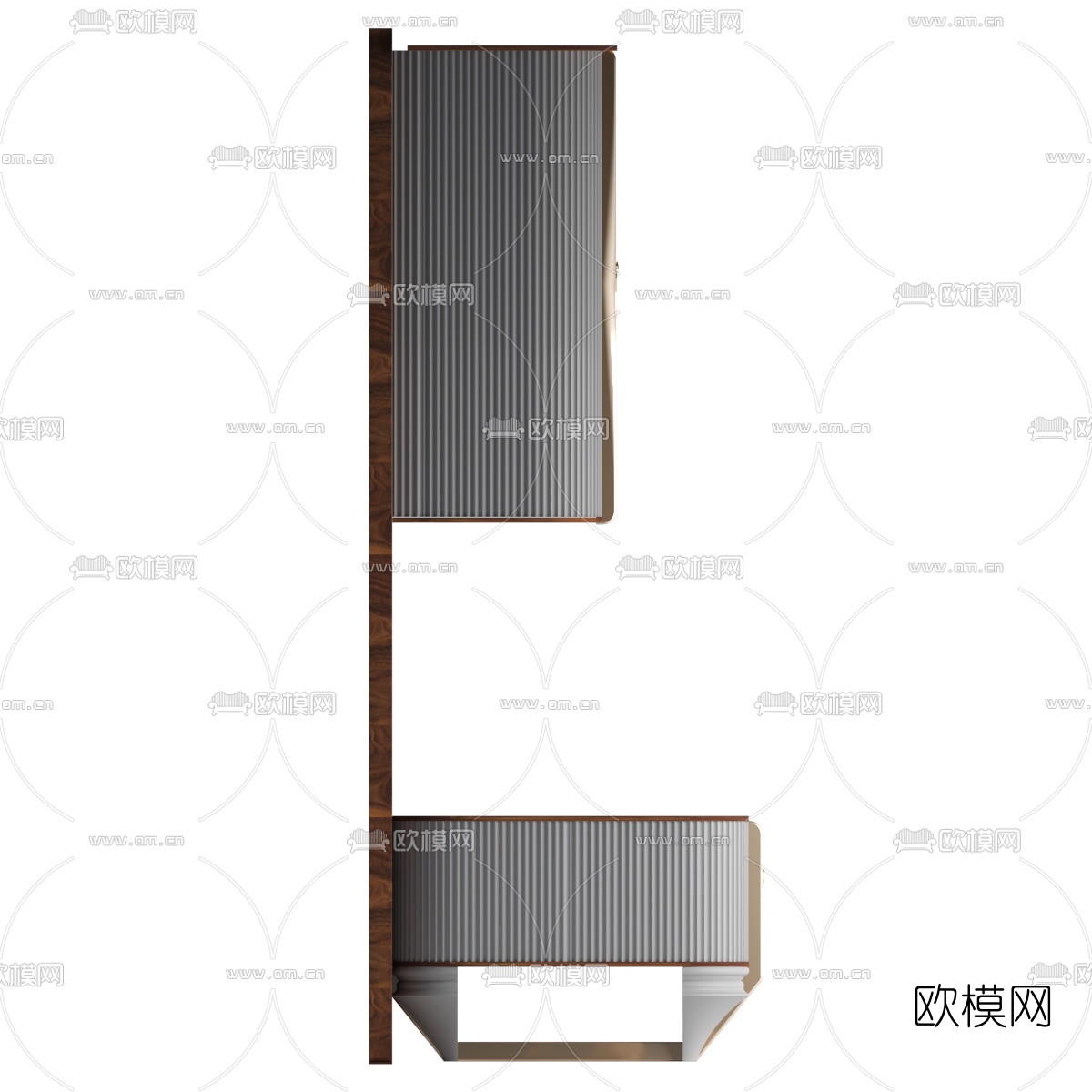 现代一体式电视柜3d模型