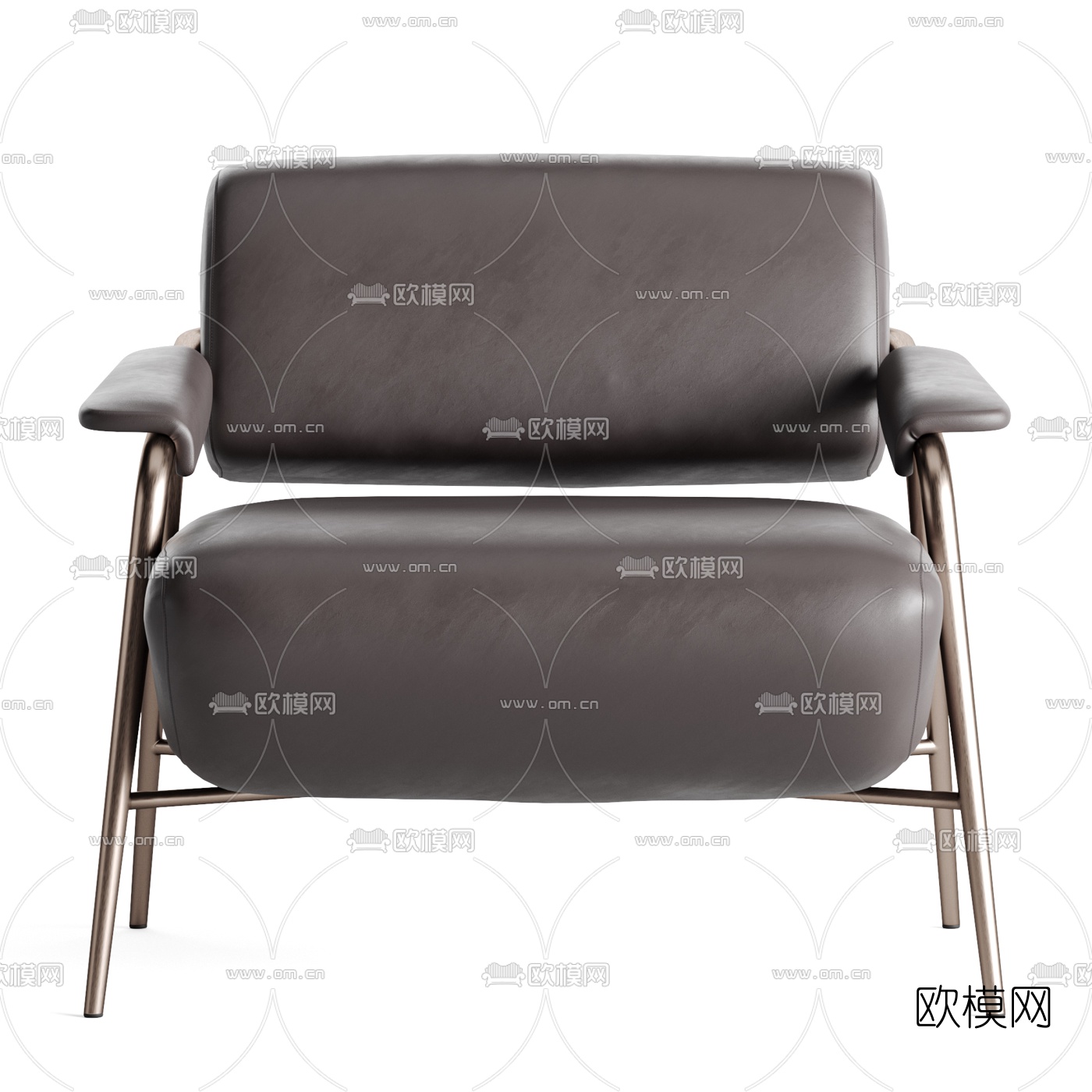 现代皮革沙发椅3d模型下载（渲染图3）