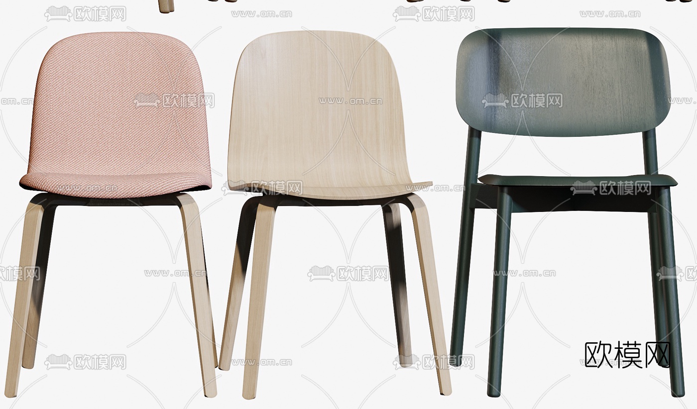 北欧休闲椅餐椅单椅3d模型下载（渲染图7）