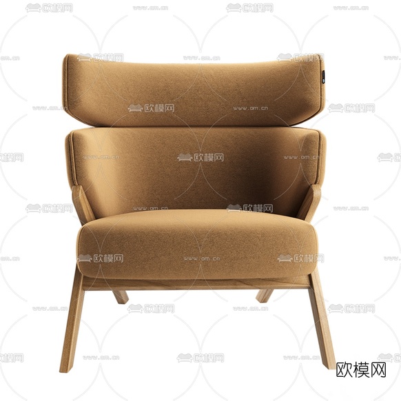 BAXTER 布艺休闲椅3d模型下载(渲染图2)