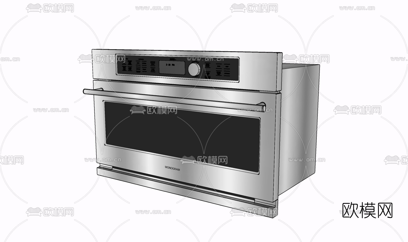现代烤箱免费su模型下载