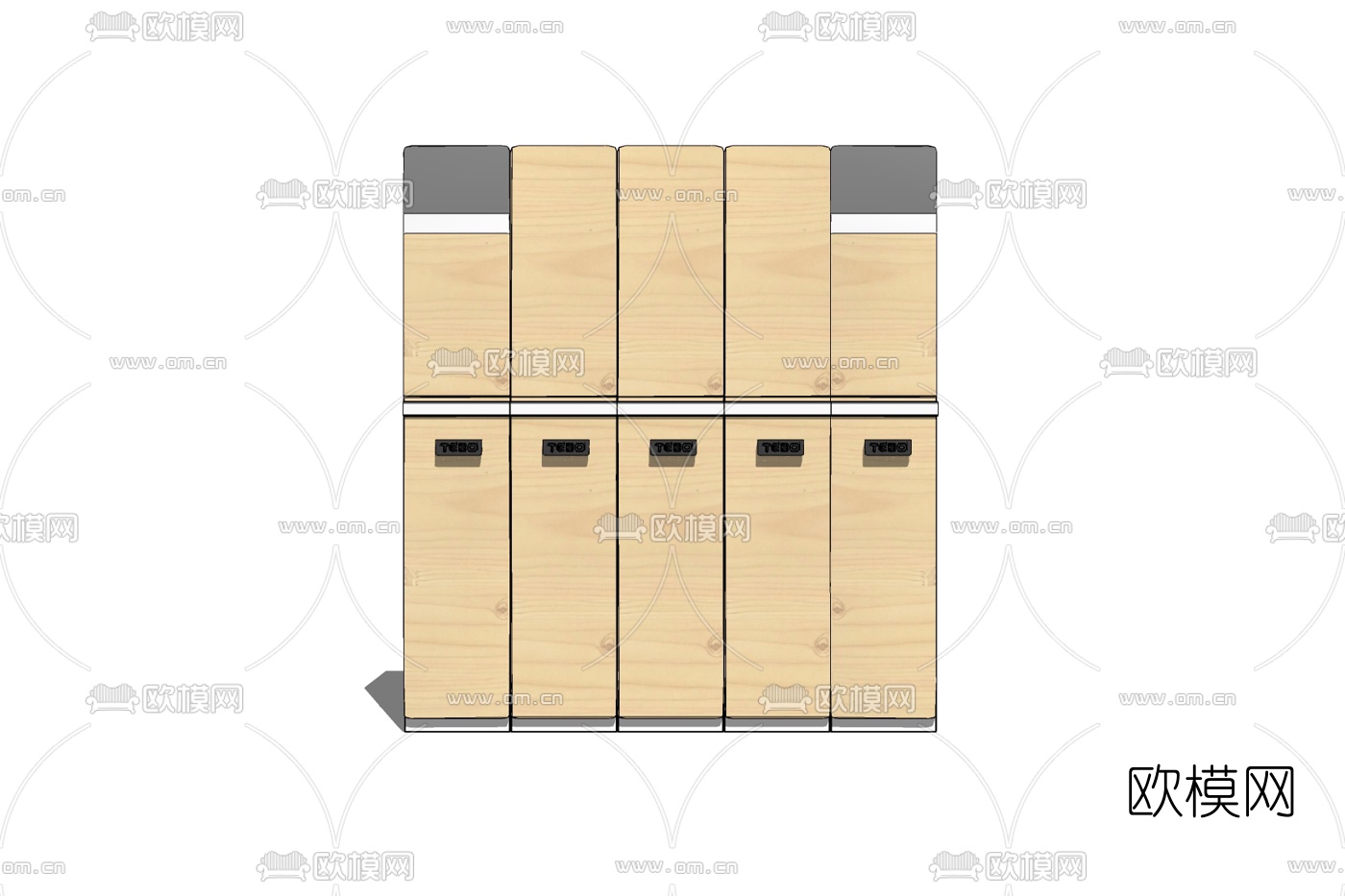 现代实木衣柜免费su模型下载