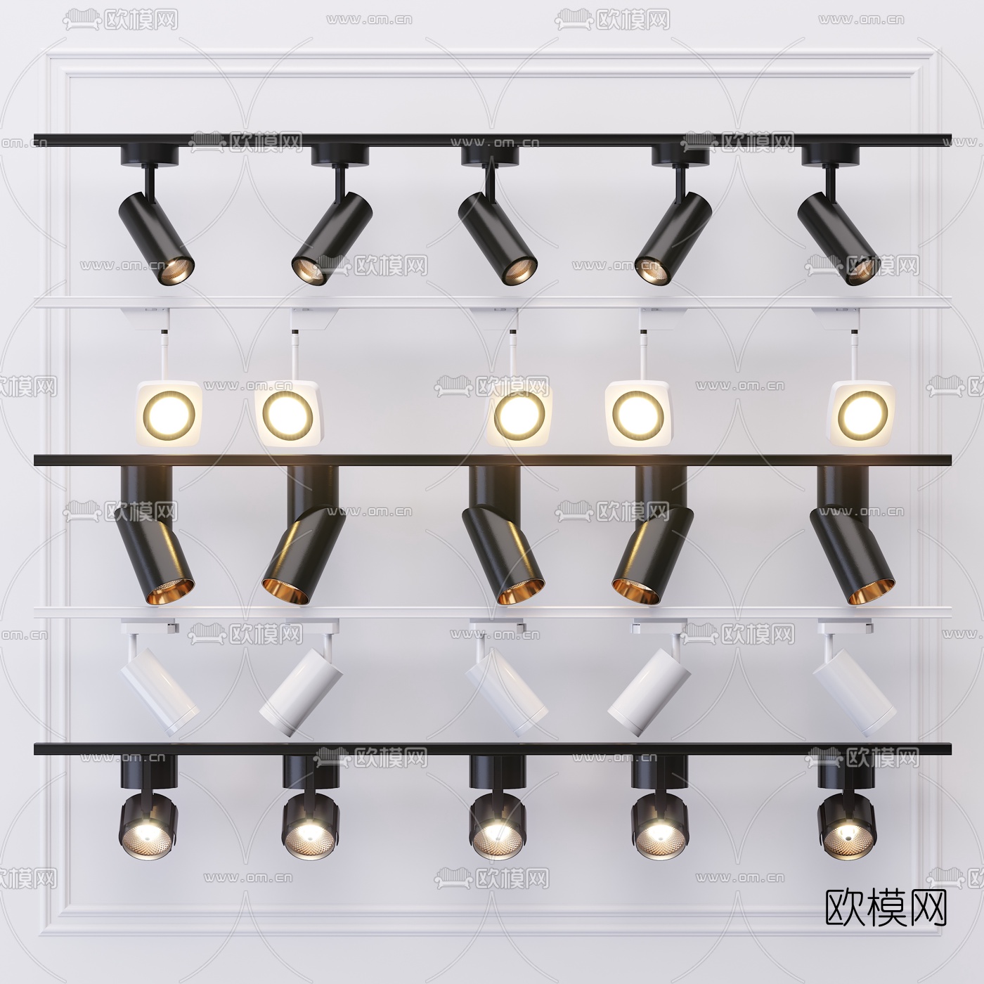 现代筒灯射灯3d模型