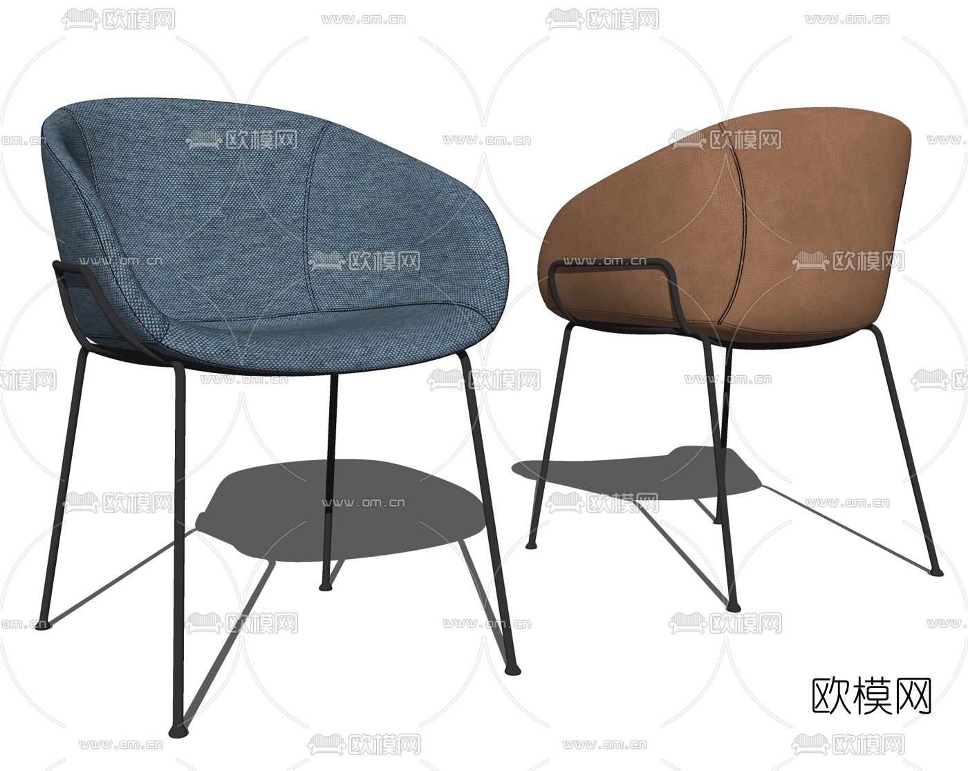 现代布艺单椅su模型