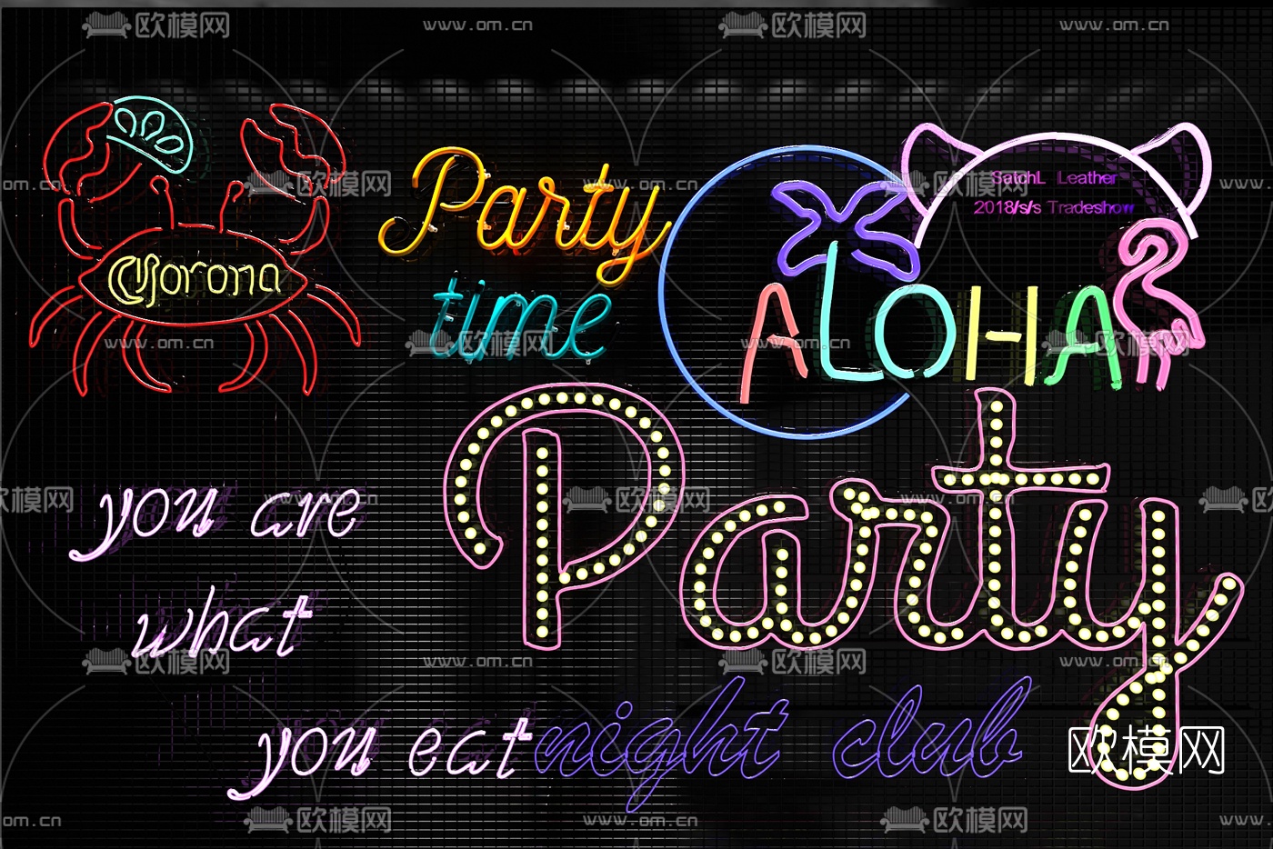 现代霓虹装饰灯3d模型下载