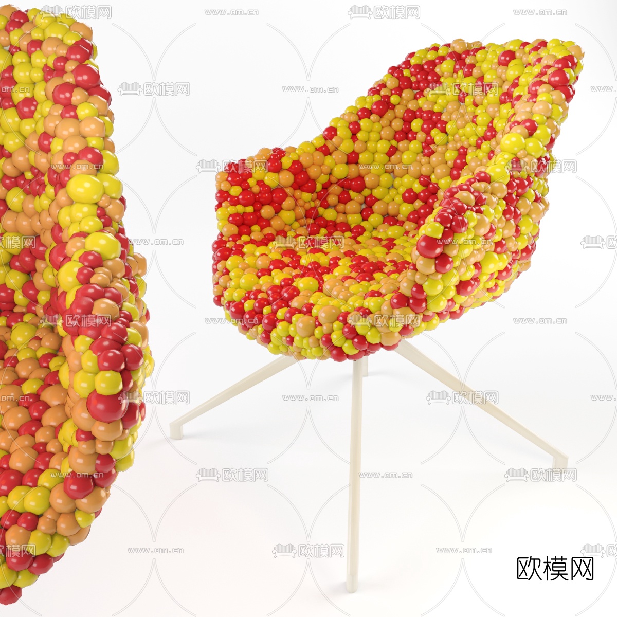 后现代泡泡球网红休闲椅3d模型