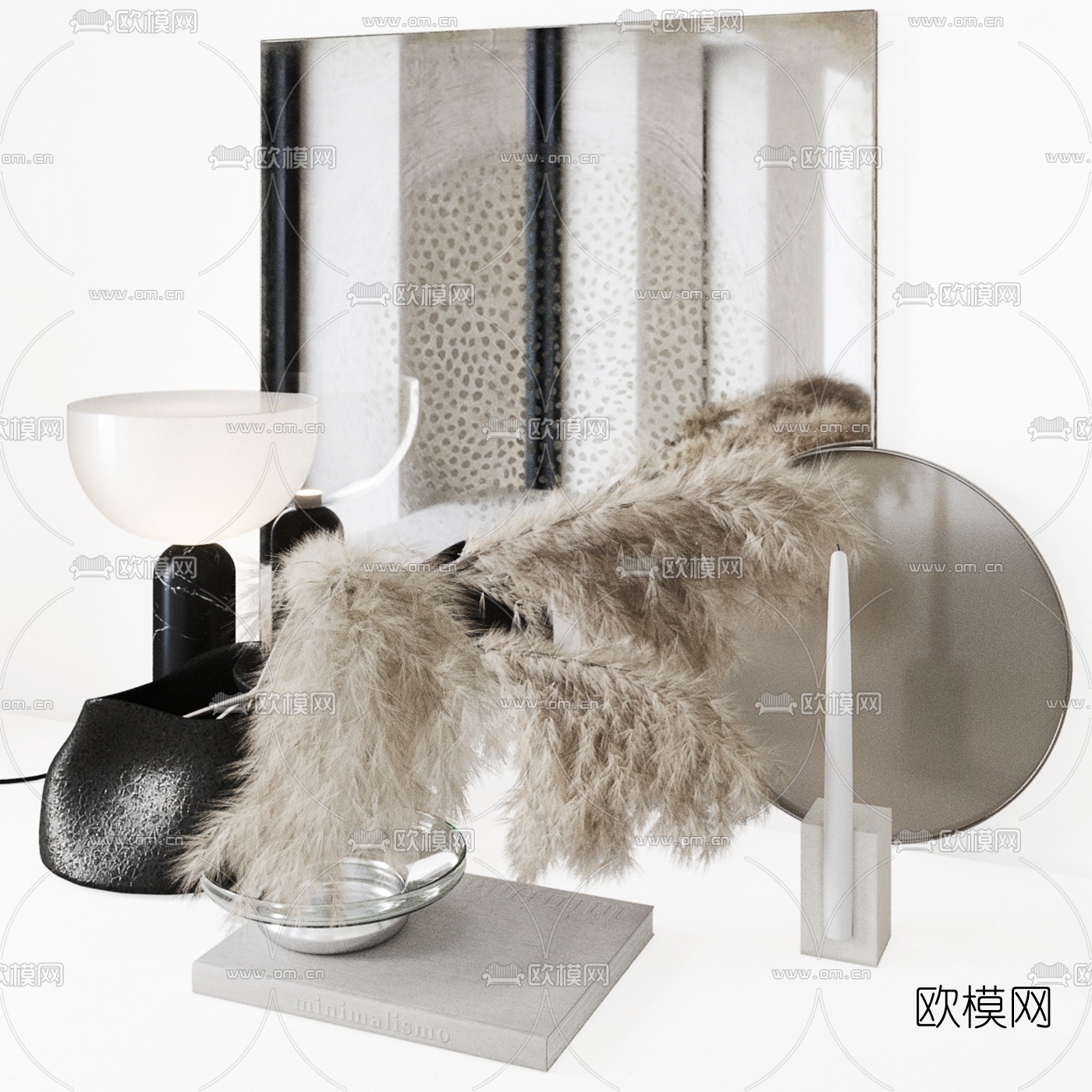 北欧插花花瓶装饰画摆件3d模型下载（渲染图2）