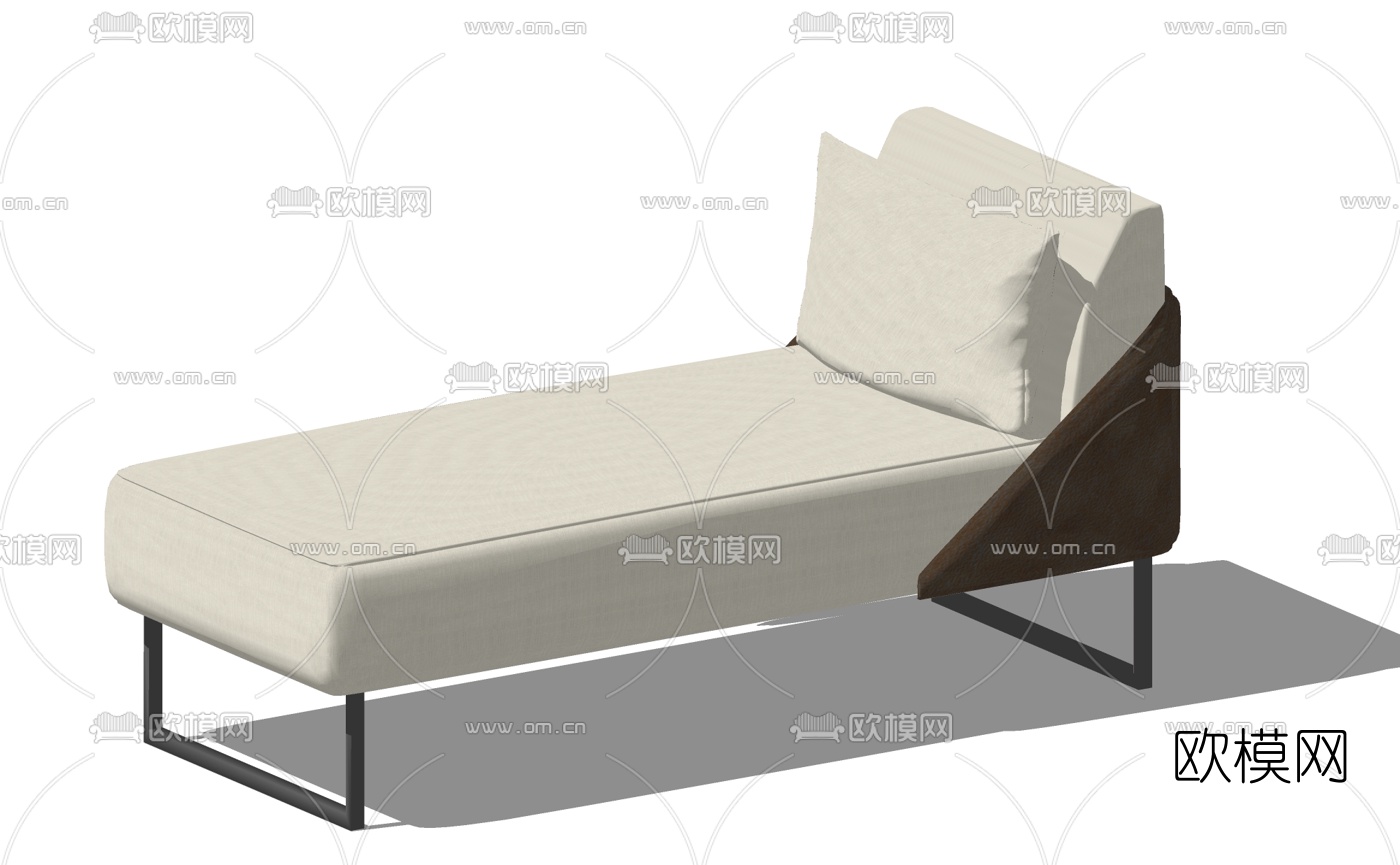 现代布艺脚踏su模型下载（渲染图2）