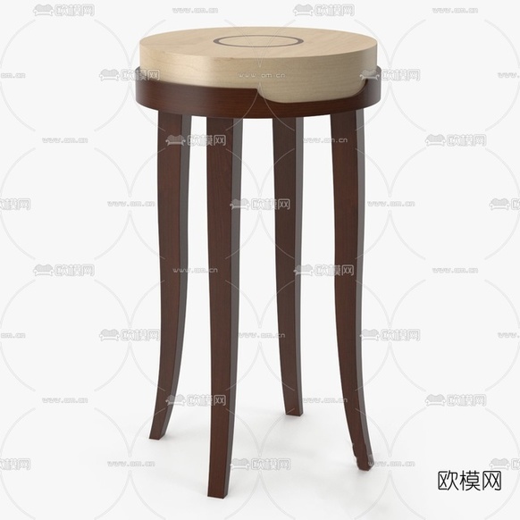 新中式实木凳子免费3d模型下载