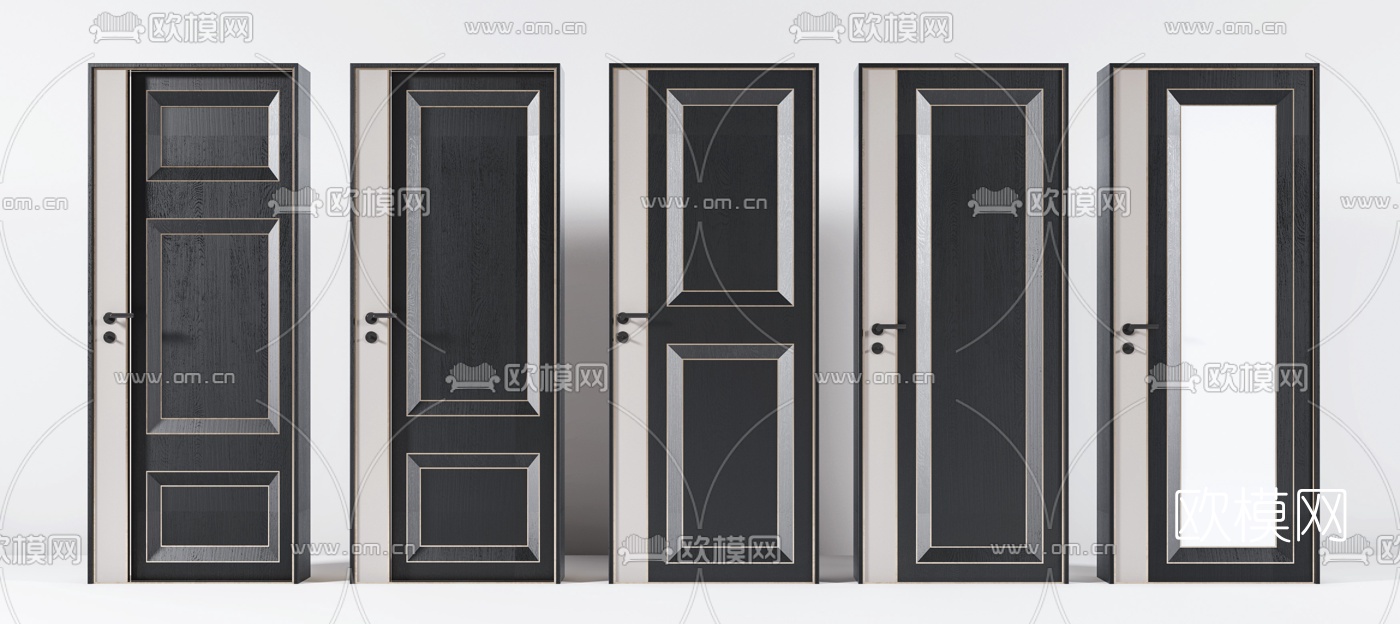 简欧房门单开门3d模型下载
