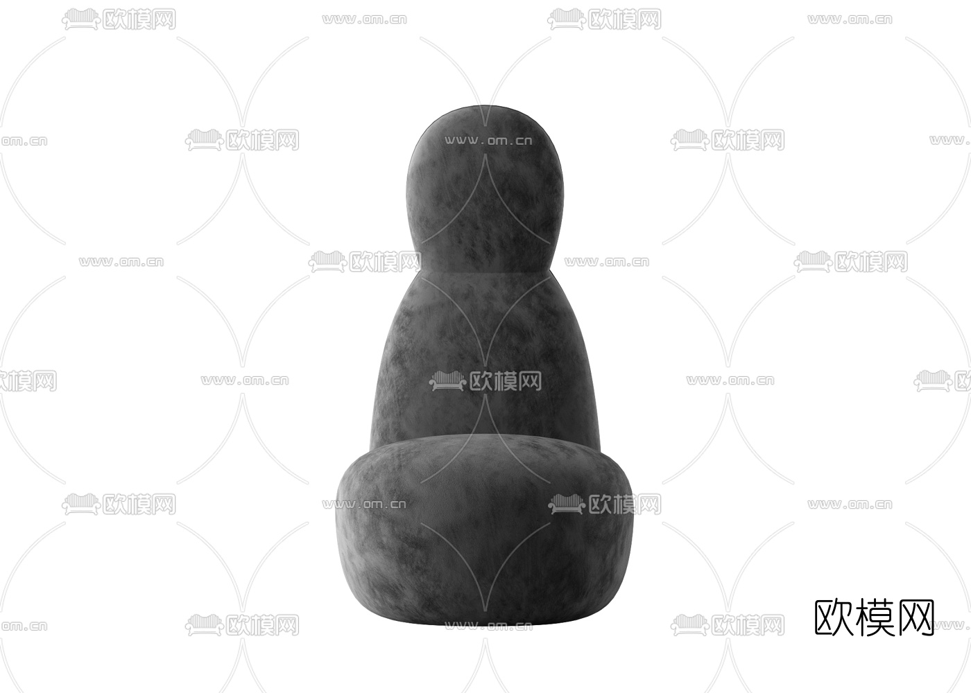 现代绒布懒人沙发3d模型下载