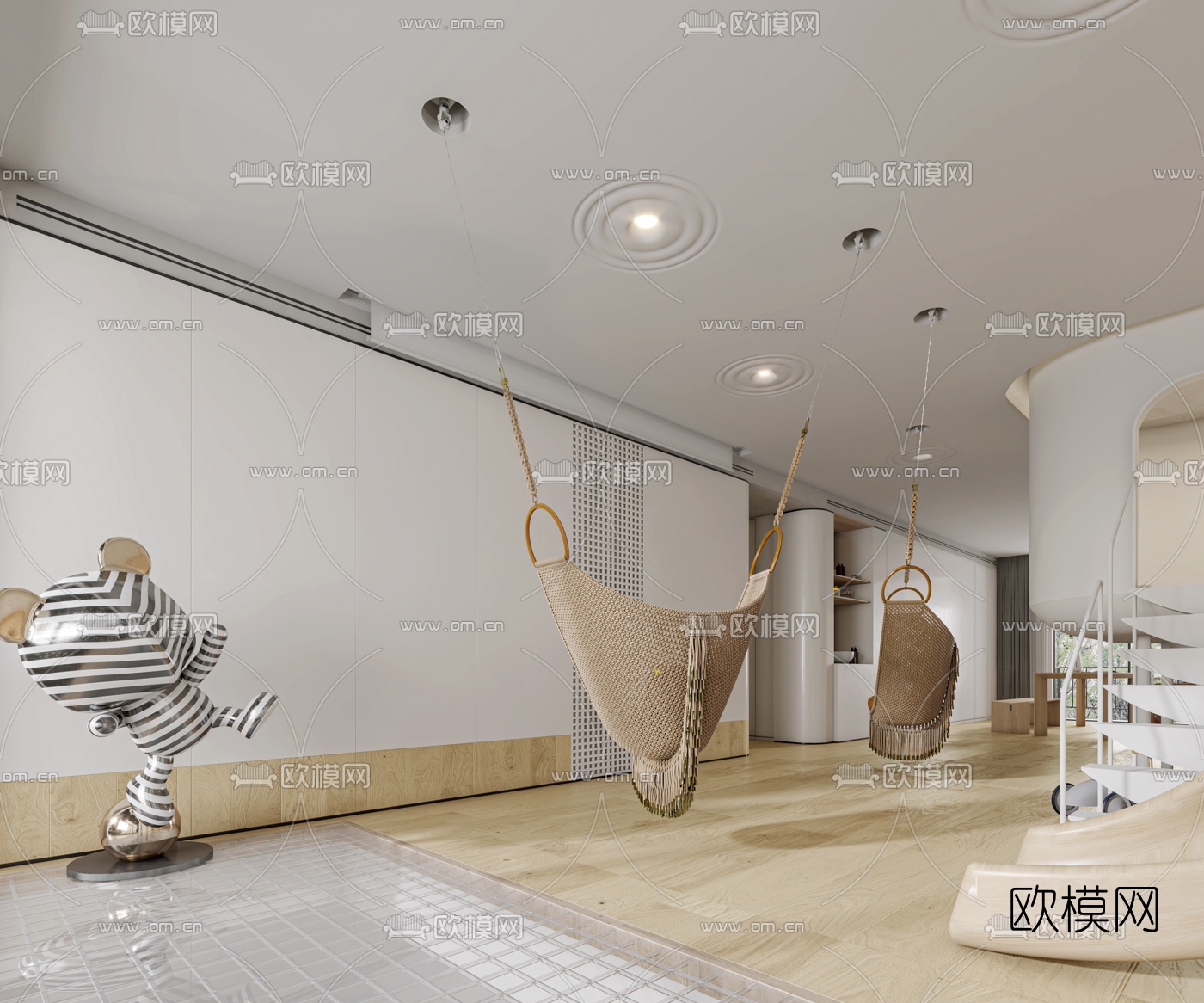 北欧儿童活动区休息区3d模型
