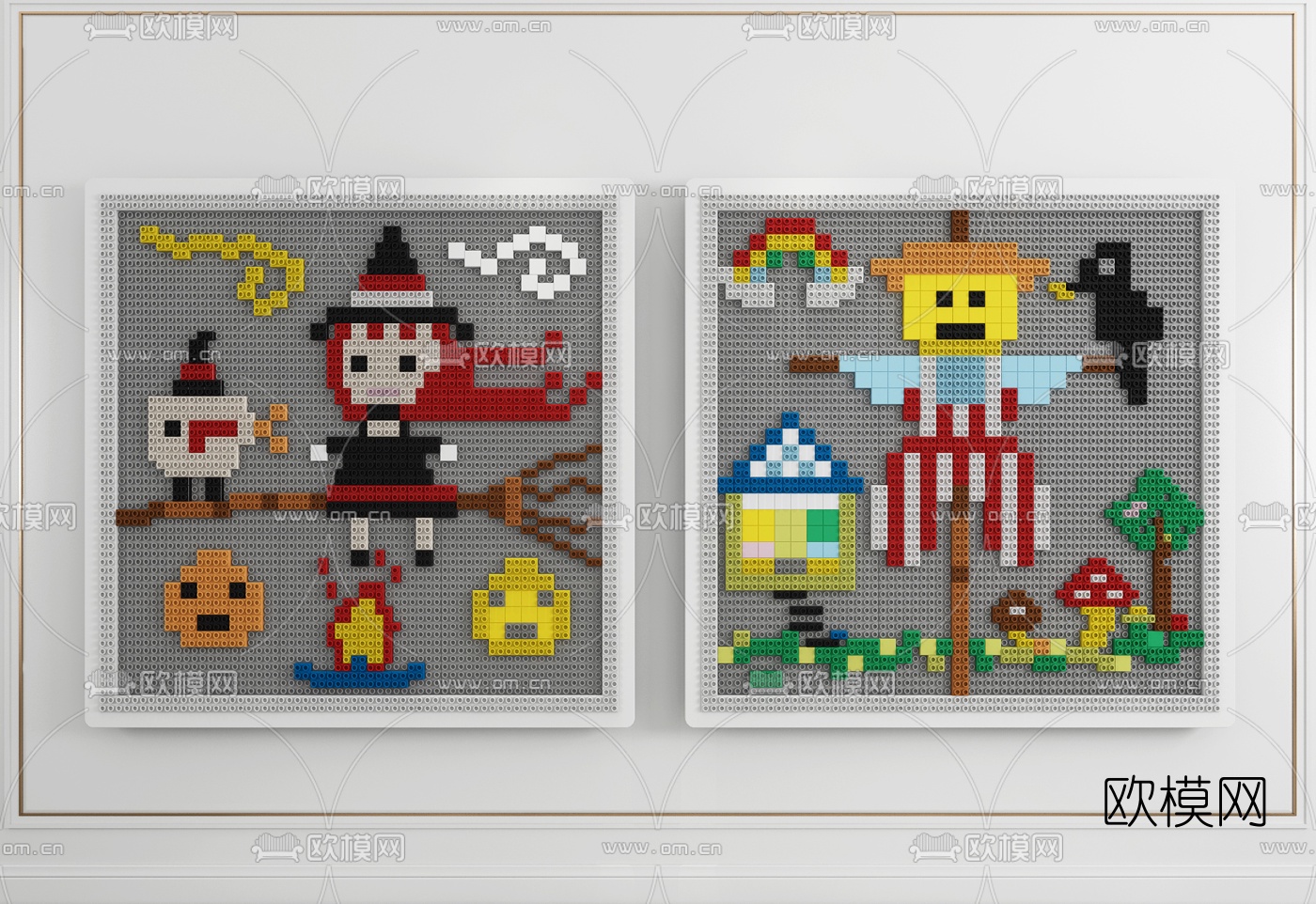 现代儿童积木玩具3d模型下载