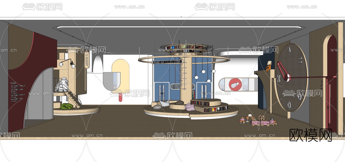 现代幼儿园大厅su模型下载