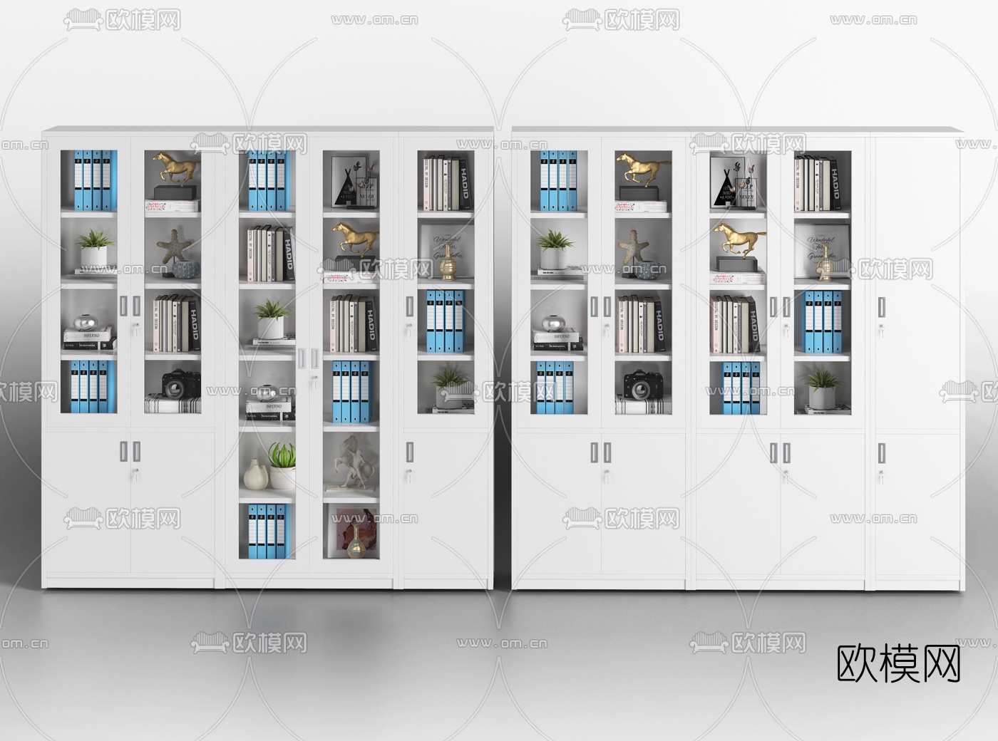 现代铁皮文件柜3d模型下载