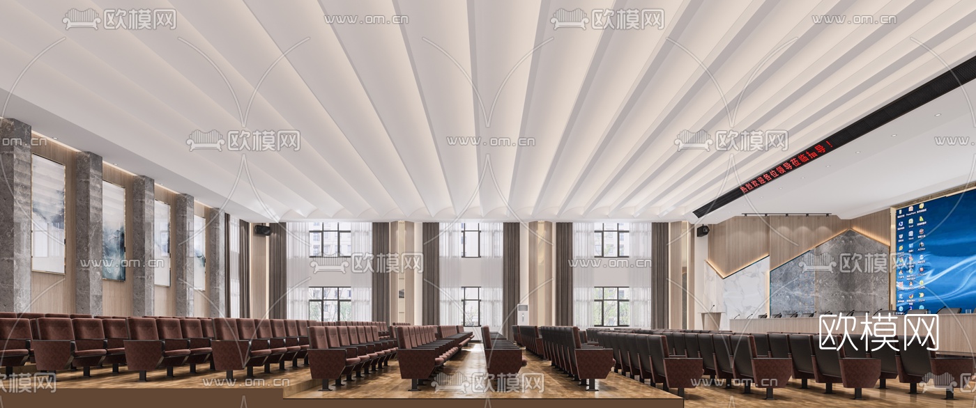 现代会议报告厅3d模型