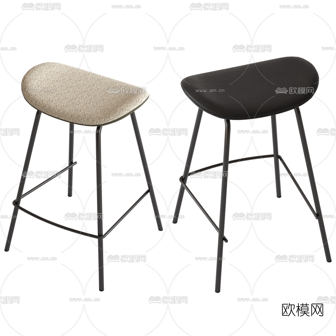 现代吧凳吧椅3d模型下载（渲染图3）