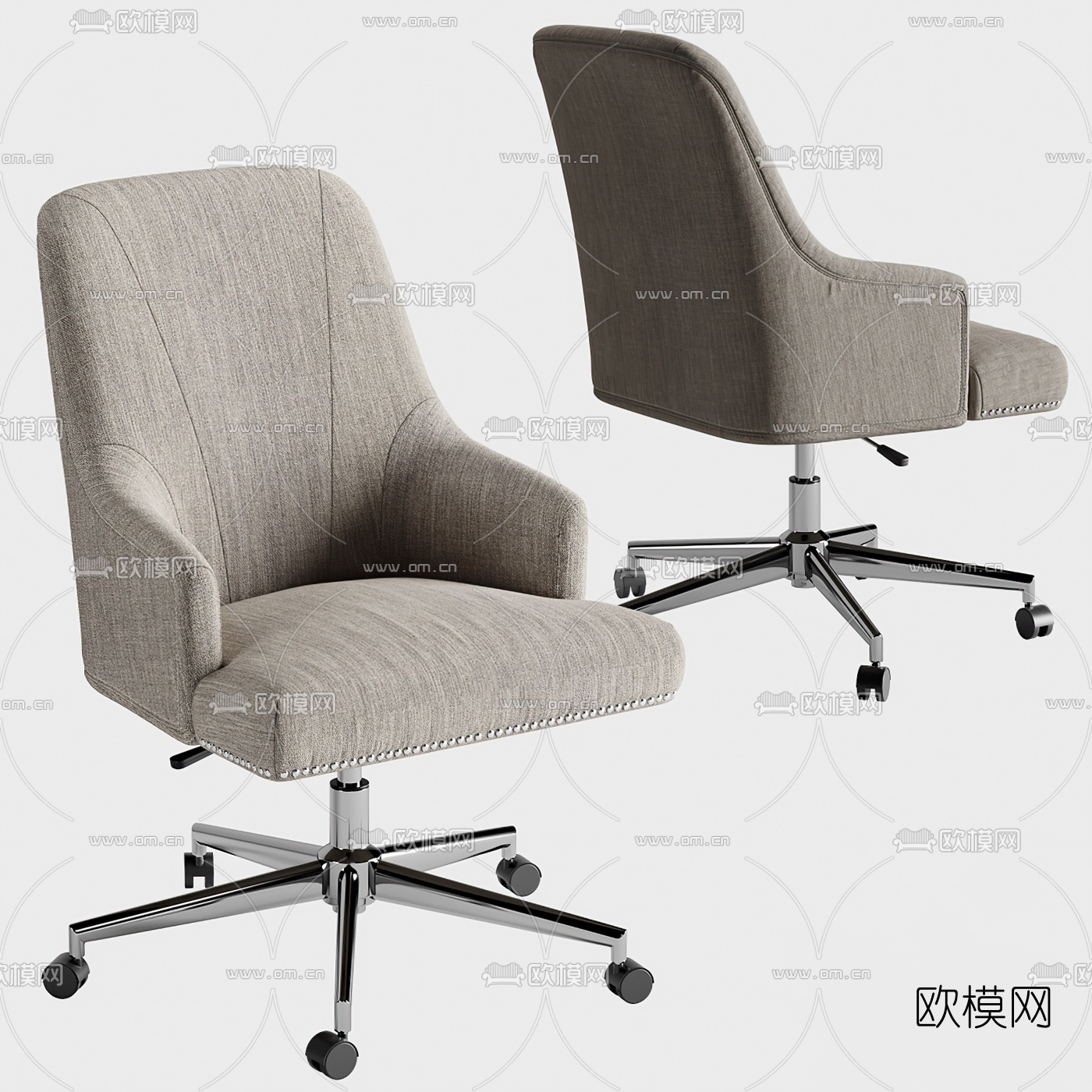 现代布艺办公椅3d模型