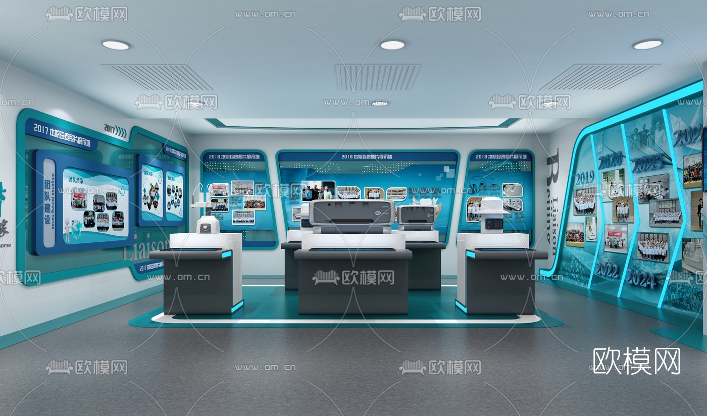 现代医疗企业展厅3d模型