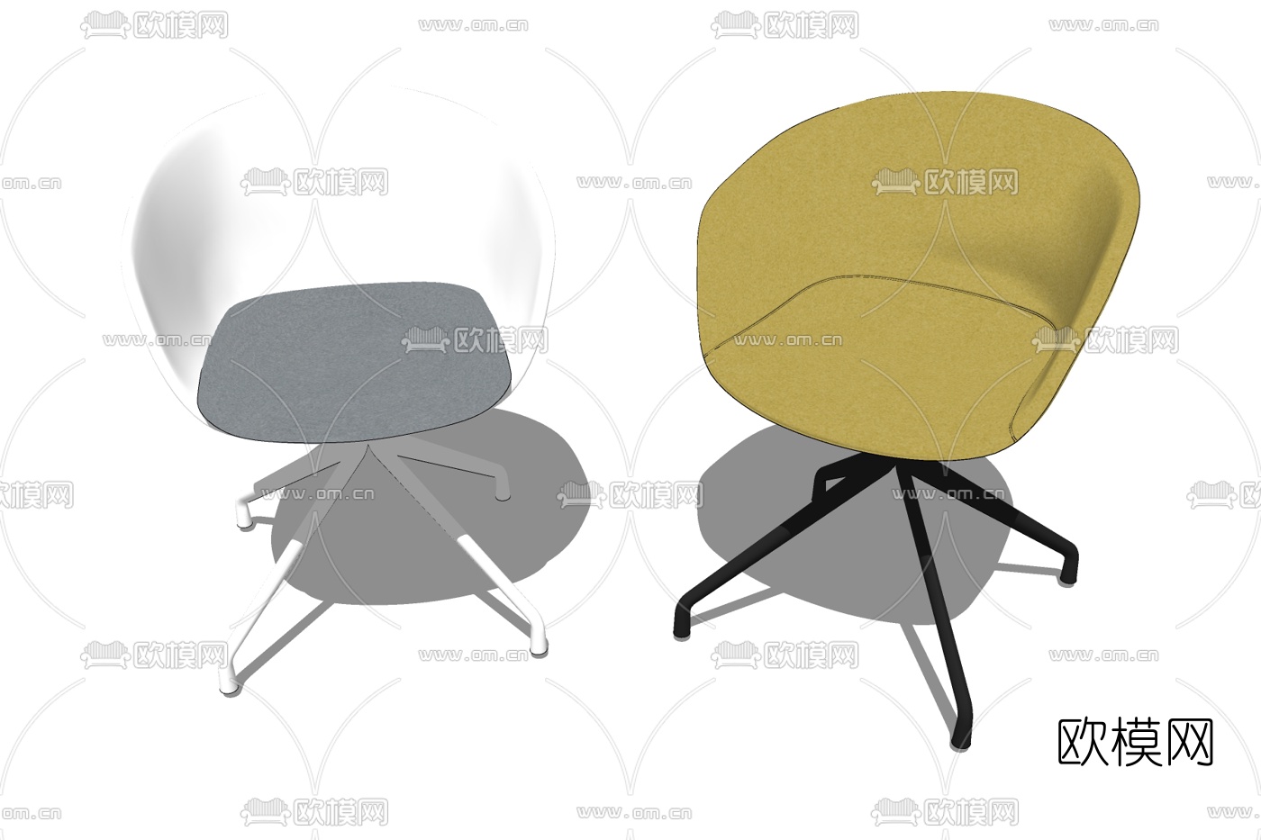 现代布艺休闲椅免费su模型下载