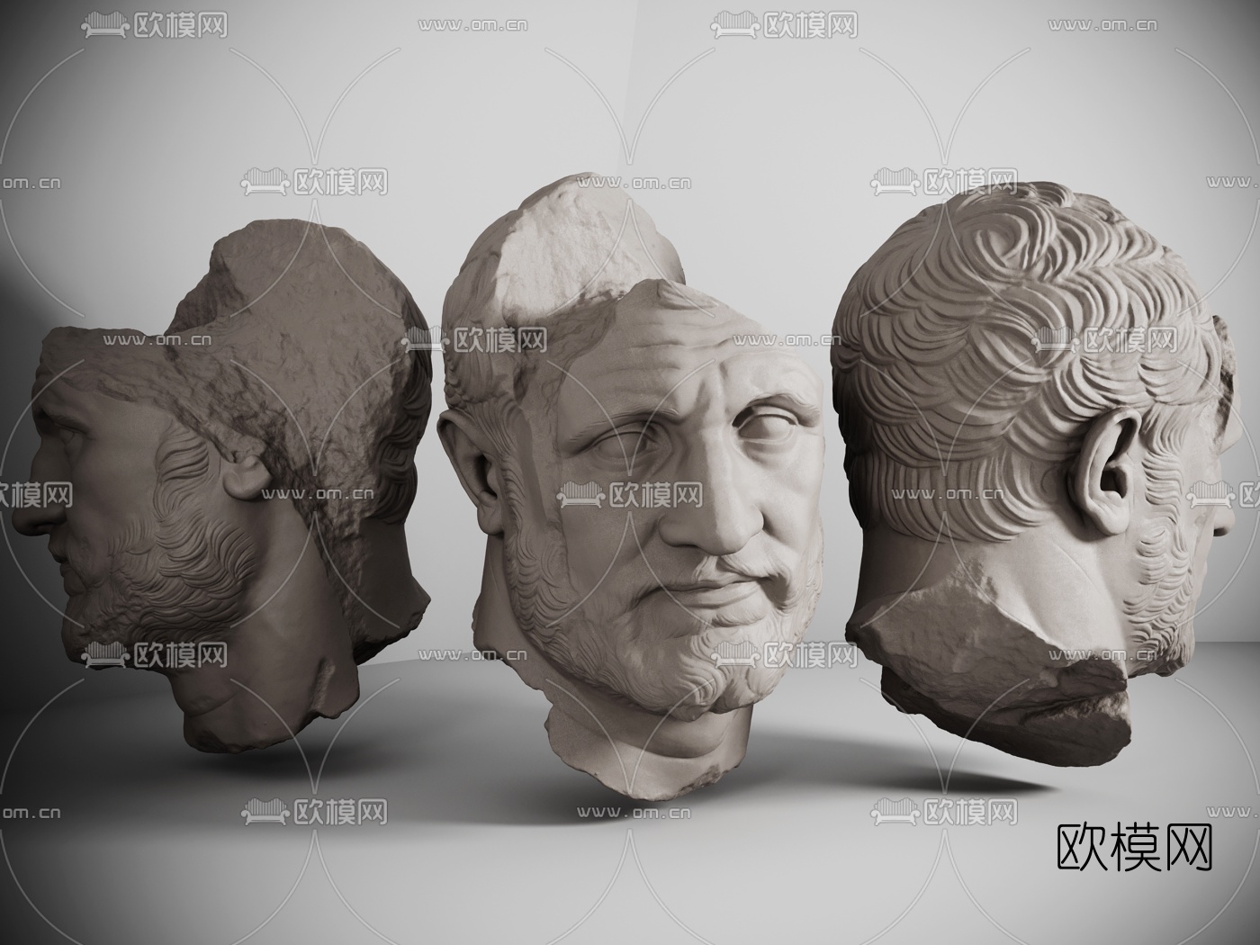 简欧石膏人像3d模型