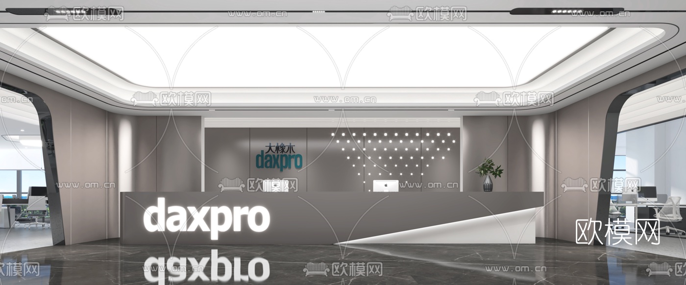后现代简约办公室3d模型下载（渲染图2）