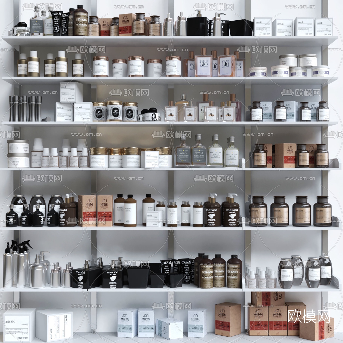 现代化妆品货架展架3d模型下载