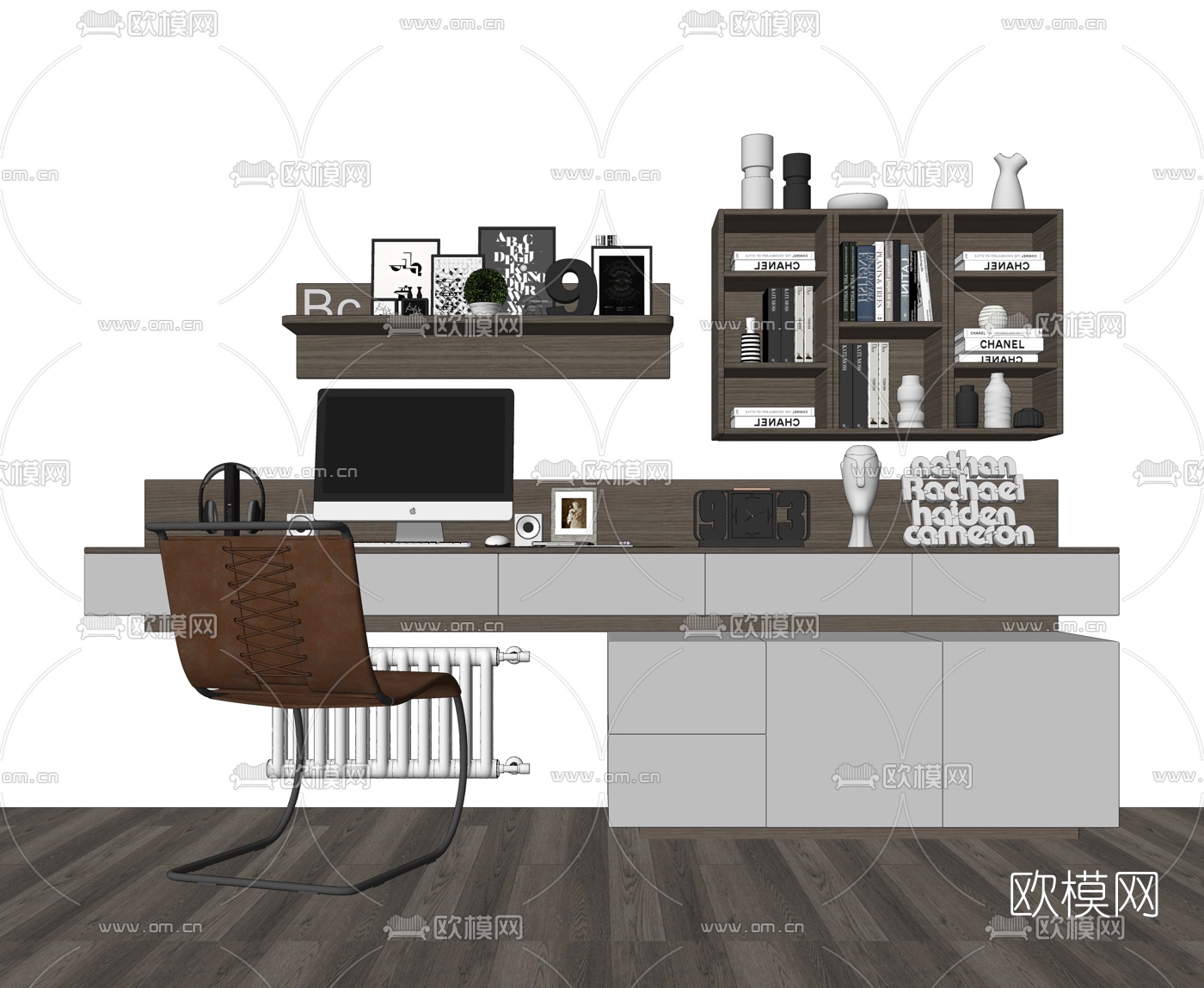 现代书桌椅su模型下载