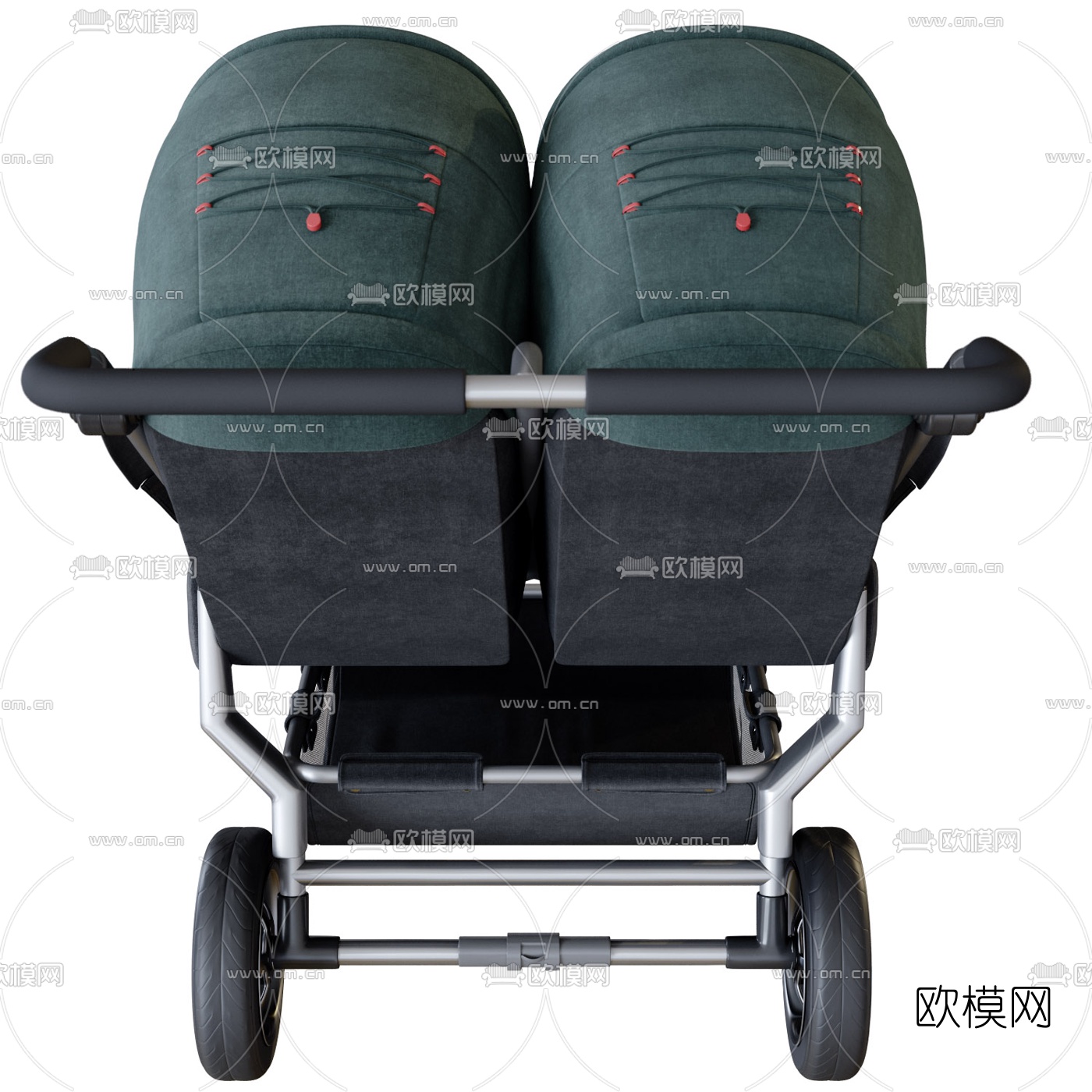 现代双座婴儿车3d模型下载（渲染图4）