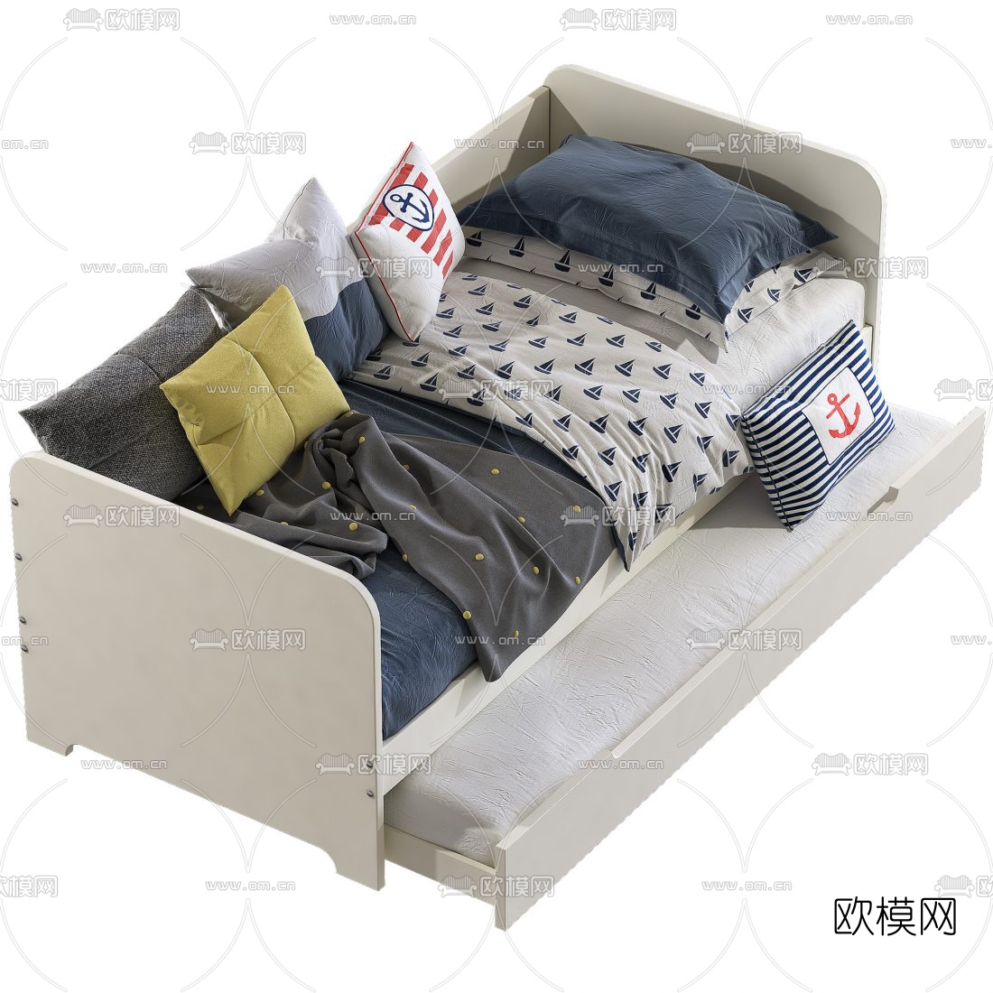 现代布艺沙发床3d模型