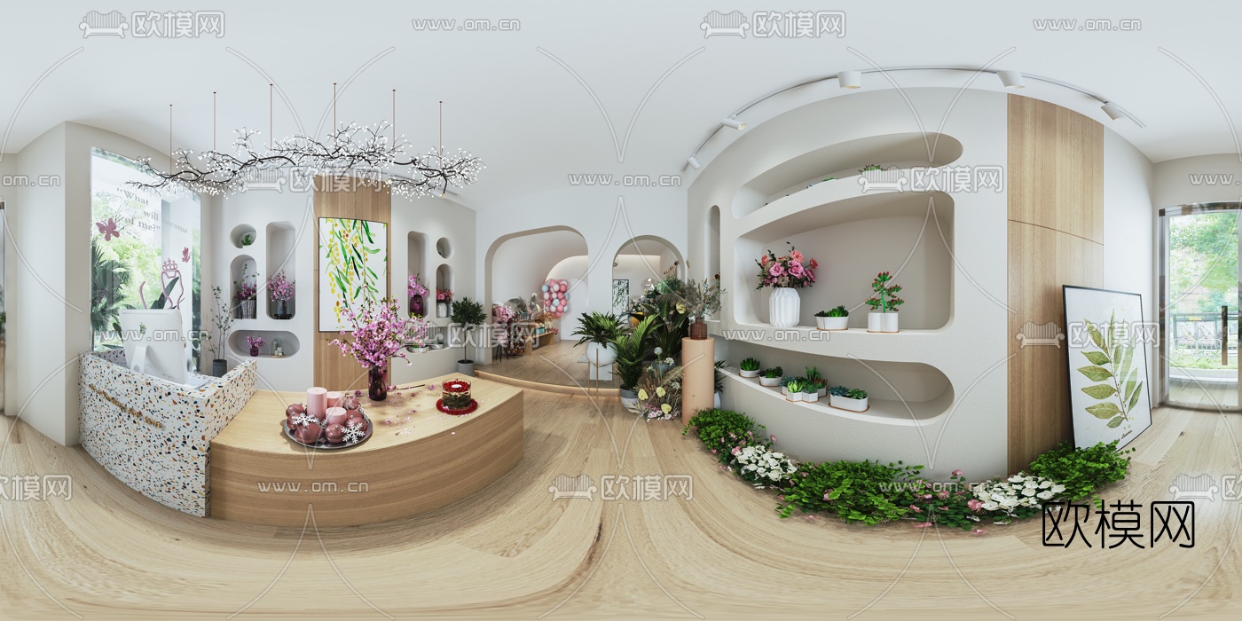 北欧花店vr全景3d模型-免费3dmax模型库-欧模网