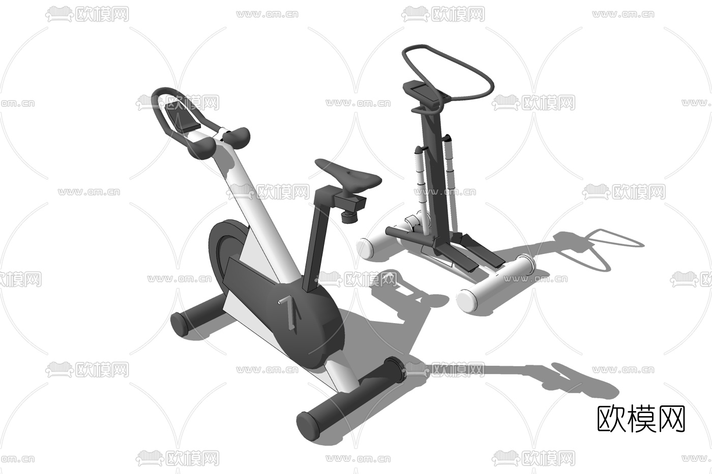 现代动感单车免费su模型下载