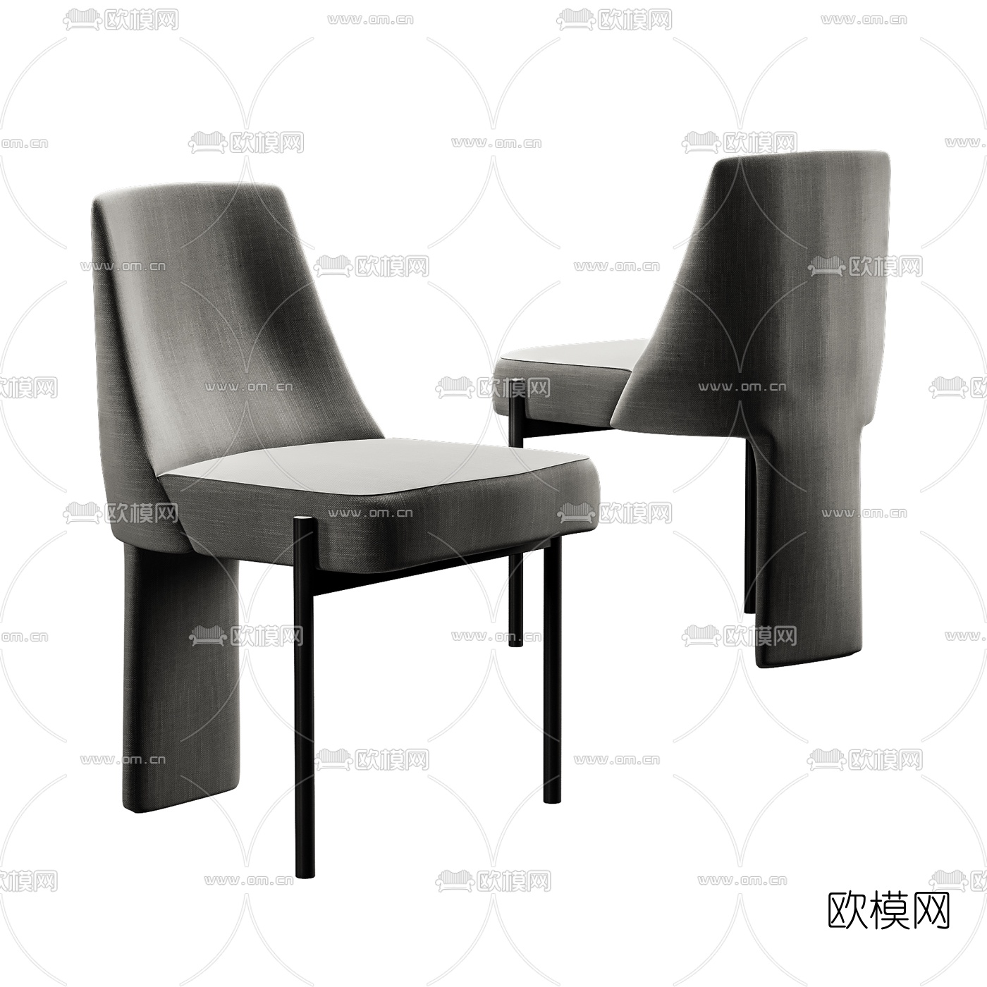 现代布艺休闲椅3d模型