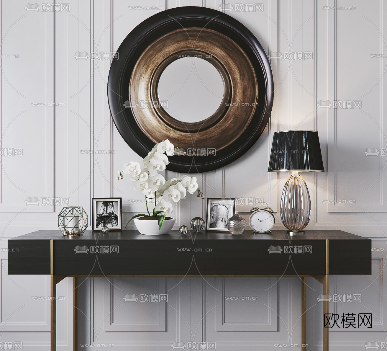 现代轻奢端景台3d模型