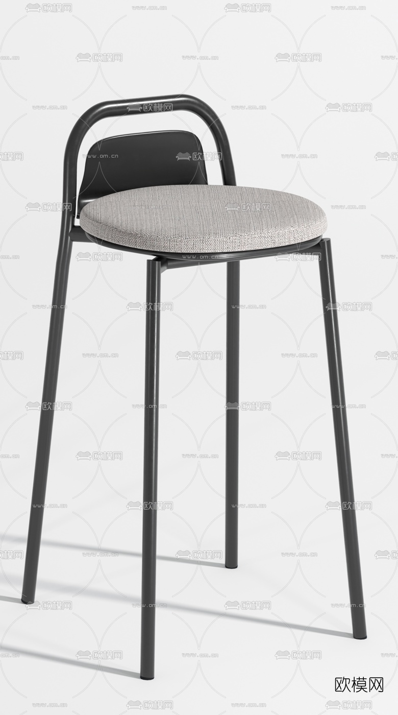 现代简易吧台椅3d模型下载（渲染图3）