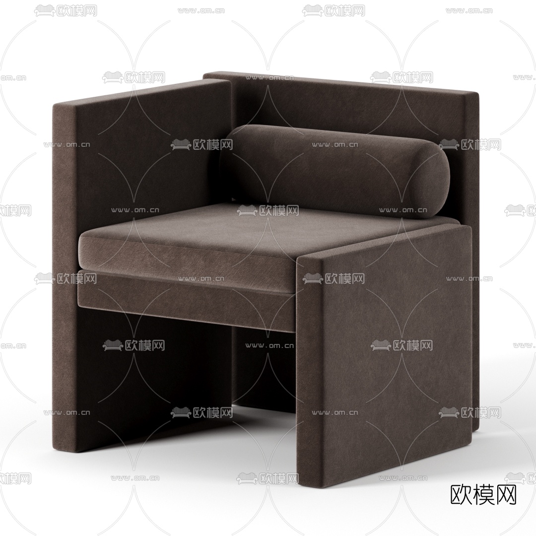 现代布艺休闲沙发椅3d模型下载（渲染图1）